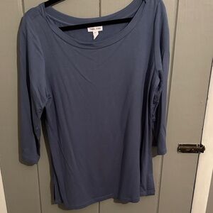 Tribal Women's Long Sleeve Slate  blue long sleeve Top